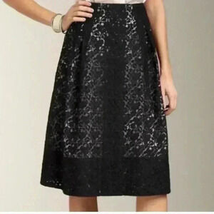 Talbots NWT New Womens Black White Lace A Line Skirt Size 4